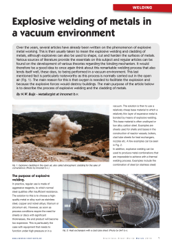 Explosive welding of metals in a vacuum environment - SMT