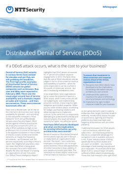 Distributed Denial of Service (DDoS)