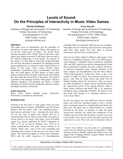 On the Principles of Interactivity in Music Video Games