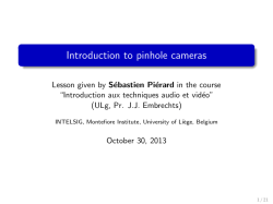 Introduction to pinhole cameras - Institut Montefiore