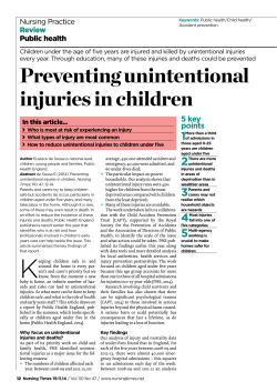 Preventing unintentional injuries in children