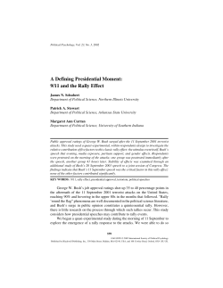 A Defining Presidential Moment: 9/11 and the Rally Effect