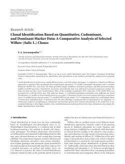 Clonal Identification Based on Quantitative, Codominant, and