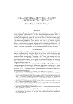 re-imagining legal education: mediation and the concept of