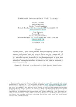 Presidential Success and the World Economy.&rdquo; Journal of Politics