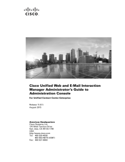 Cisco Unified Web and E-Mail Interaction Manager Administrator`s
