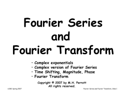 Fourier Series and Fourier Transform
