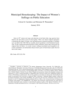 Municipal Housekeeping: The Impact of Women`s Suffrage on Public