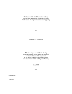 The Success of the Czech Automotive Industry: An Innovative