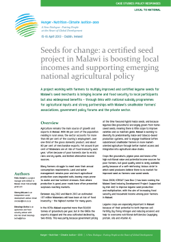 Seeds for change: a certified seed project in Malawi is boosting local