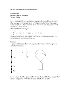 Lecture 3 / Day 2 Motion and Kinematics Acceleration Complete