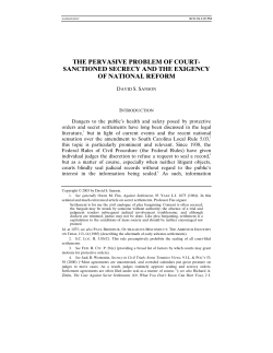 The Pervasive Problem of Court-Sanctioned Secrecy and the