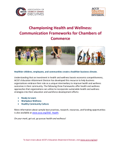 Championing Health and Wellness: Communication Frameworks for