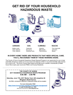 GET RID OF YOUR HOUSEHOLD HAZARDOUS WASTE