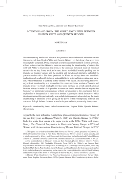 INteNtIoN aNd IroNy - History and Theory