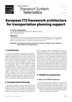 Telematics Transport System European ITS framework architecture