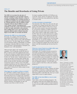 The Benefits and Drawbacks of Going Private