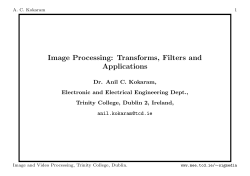Image Processing: Transforms, Filters and Applications