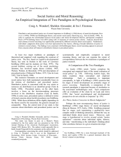 Social Justice and Moral Reasoning