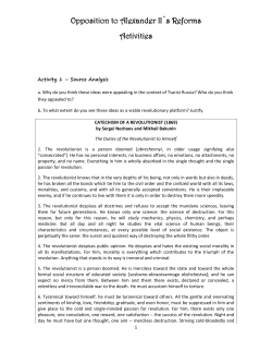 Opposition to Alexander II&acute;s Reforms Activities