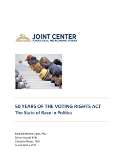 50 Years of the Voting Rights Act: The State of Race in Politics