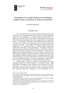 the ordinance of 1667: ideology of modern codification as a political