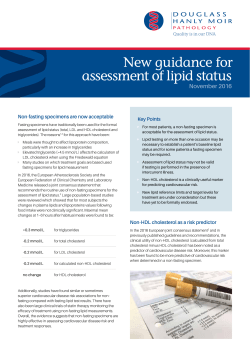 New guidance for assessment of lipid status