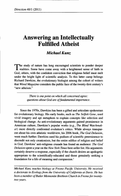 Answering an Intellectually Fulfilled Atheist