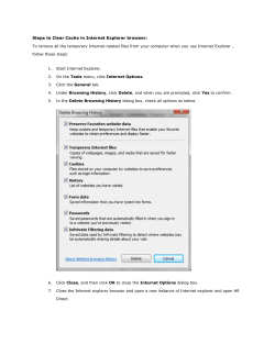 Steps to Clear Cache in Internet Explorer browser