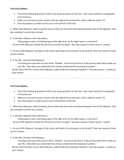 Test Essay Options &bull; Two of the following questions will