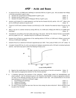 APEF &ndash; Acids and Bases