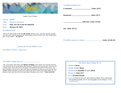 Abide In His Word &ndash; Message Notes