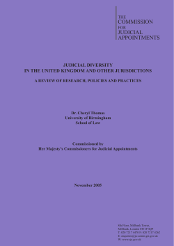 Judicial Diversity in the United Kingdom and Other