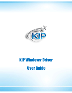 KIP Windows&reg; Driver User Guide
