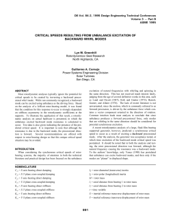 Critical Speeds Resulting from Unbalance Excitation of Backward