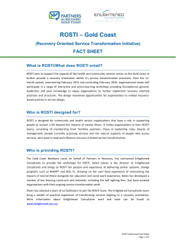 ROSTI - Partners In Recovery Gold Coast