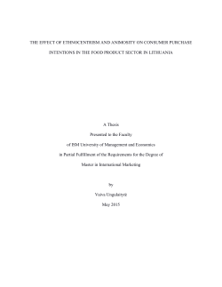 THE EFFECT OF ETHNOCENTRISM AND ANIMOSITY ON