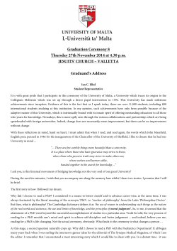 Address by Ian C. Ellul, student representative