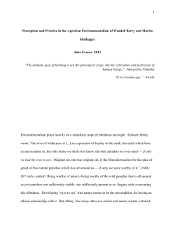 Perception and Practice in the Agrarian Environmentalism of
