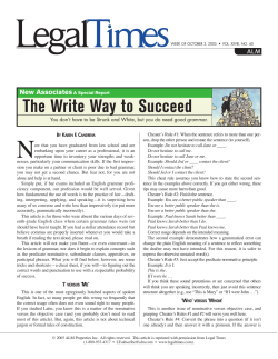 The Write Way to Succeed