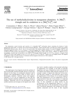The use of methylsalicyloxime in manganese chemistry: A &frac12;Mn Љ