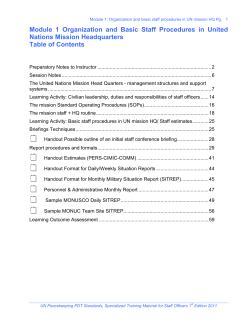 Module 1 Organization and Basic Staff Procedures in United Nations