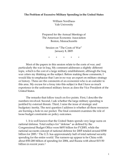 The Problem of Excessive Military Spending in the United States