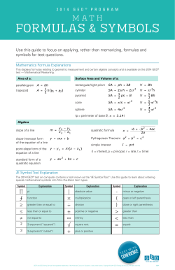 GED Math Formulas and Symbols