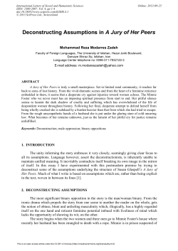 Deconstructing Assumptions in A Jury of Her Peers