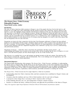 The Oregon Story: Tribal Economy Education Program