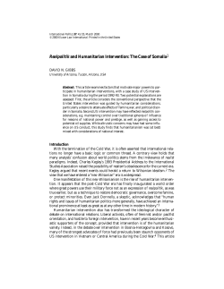 Realpolitik and Humanitarian Intervention