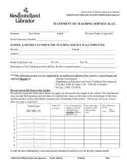 Statement of Teaching Service