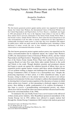 Changing Nature: Union Discourse and the Fermi