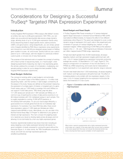Considerations for Designing a Successful TruSeq&reg; Targeted RNA